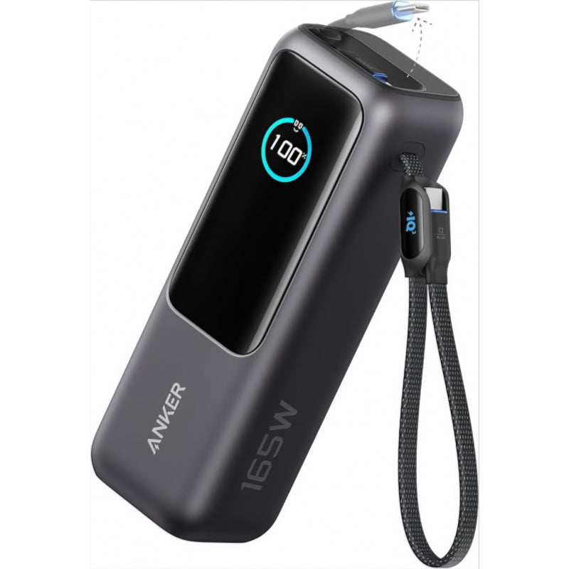 Baterie Externa Anker, 25000mAh, 165W, QC + PD, 1 x USB-A - 3 x USB-C, Gri