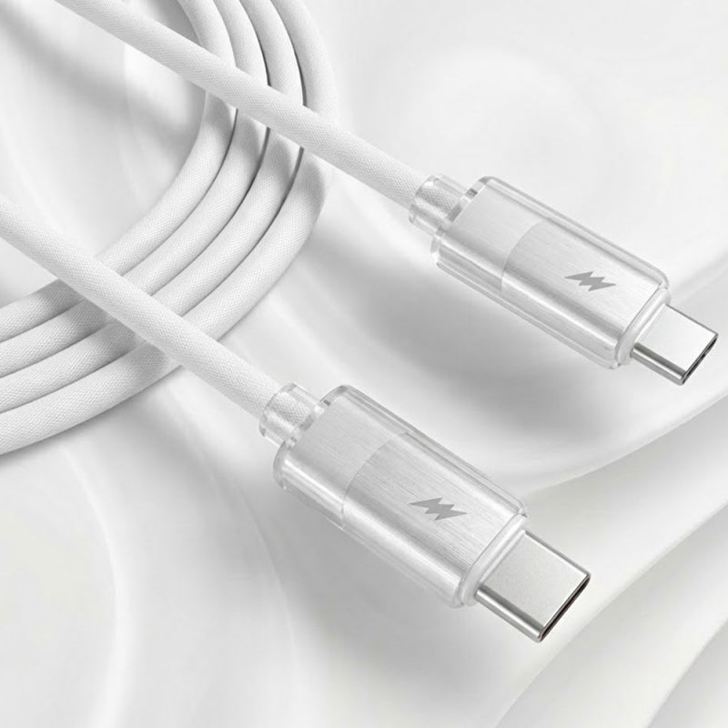 Cablu Date si Incarcare USB-C - USB-C Lito LD07, 60W, 1m, Alb